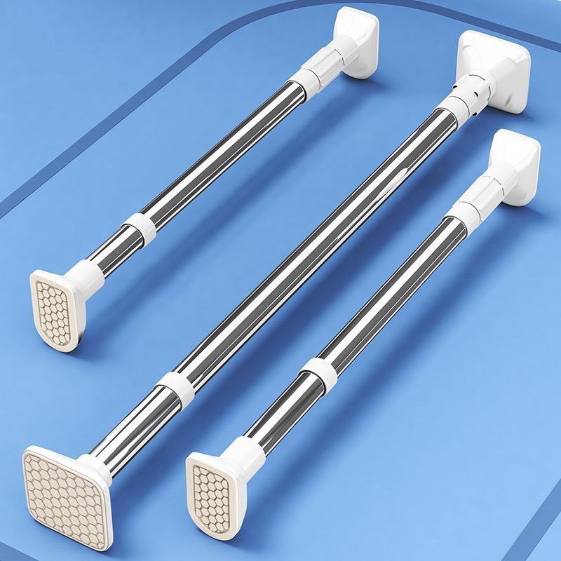 免打孔伸缩晾衣杆窗帘撑杆卫生间浴帘杆子免钉申收缩衣柜挂衣服杆