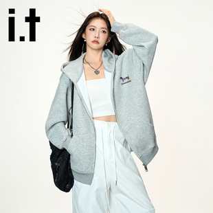 it:CHOCOOLATE开衫拉链连帽卫衣男女2026春新款宽松休闲外套上衣