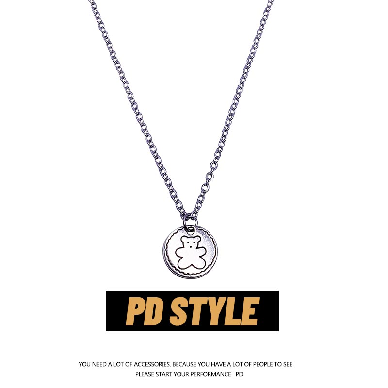 pdstyle自制圆牌小熊ins可爱吊坠