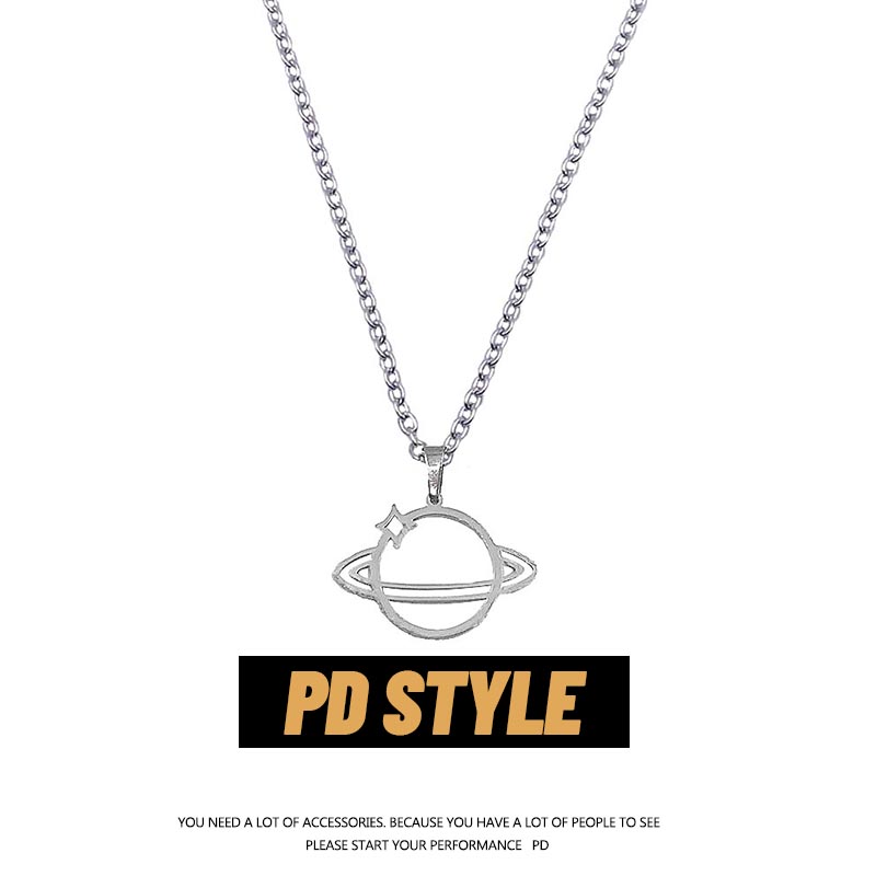 ins自制镂空宇宙星球钛钢毛衣链