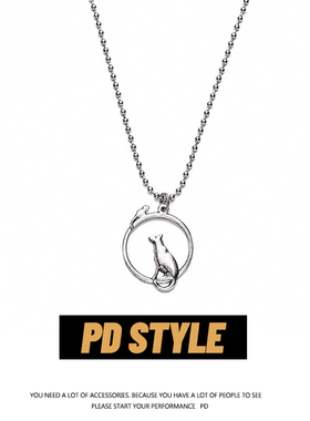 PDSTYLE自制 猫和老鼠童趣镂空项链蹦迪潮ins个性搞怪情侣毛衣链