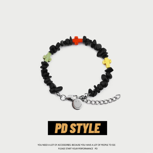 男女钛钢嘻哈潮流笑脸手链