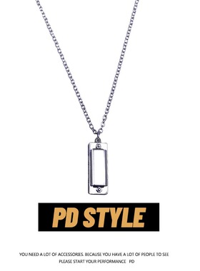 PDSTYLE自制 创意可吹奏口琴情侣项链ins个性冷淡风嘻哈土酷吊坠