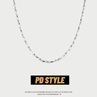 PDSTYLE 嘻哈裸連配飾 冷淡風簡約百搭莫比烏斯環鈦鋼項鏈男潮夏季