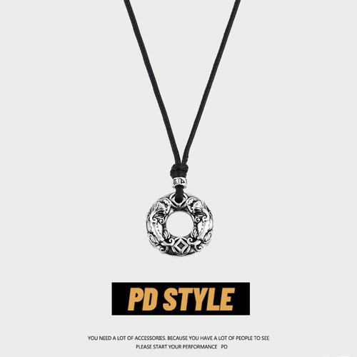 貔貅平安扣吊坠项链男士