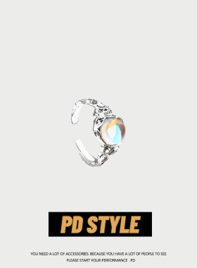 PDSTYLE冷淡风小众设计月光宝石戒指男潮ins轻奢新款精致食指环女