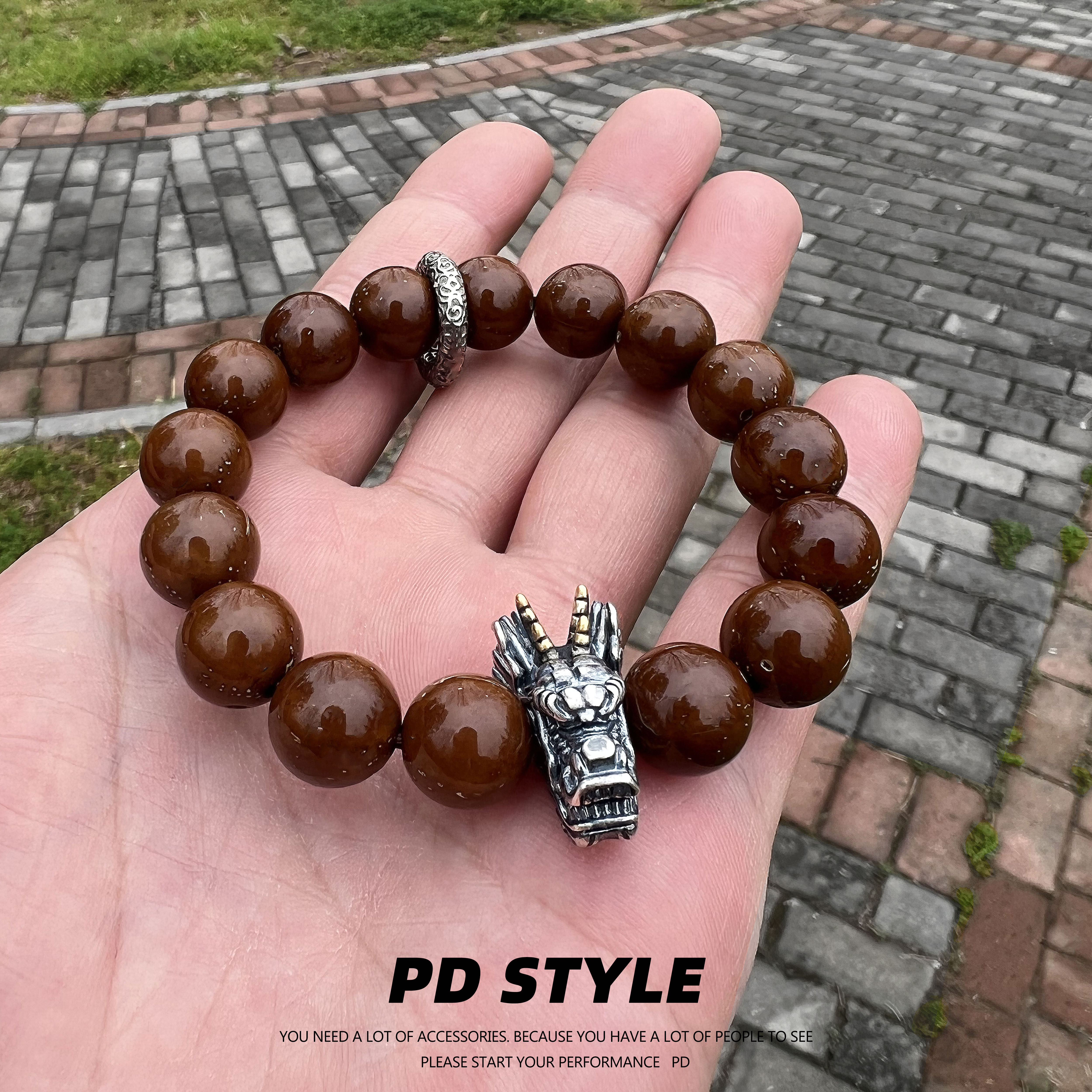 pdstyle「茫茫苍穹」原创龙年本命手链男女紫金鼠手串高级感礼物