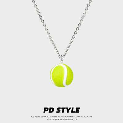PDSTYLE创意网球运动风钛钢项链
