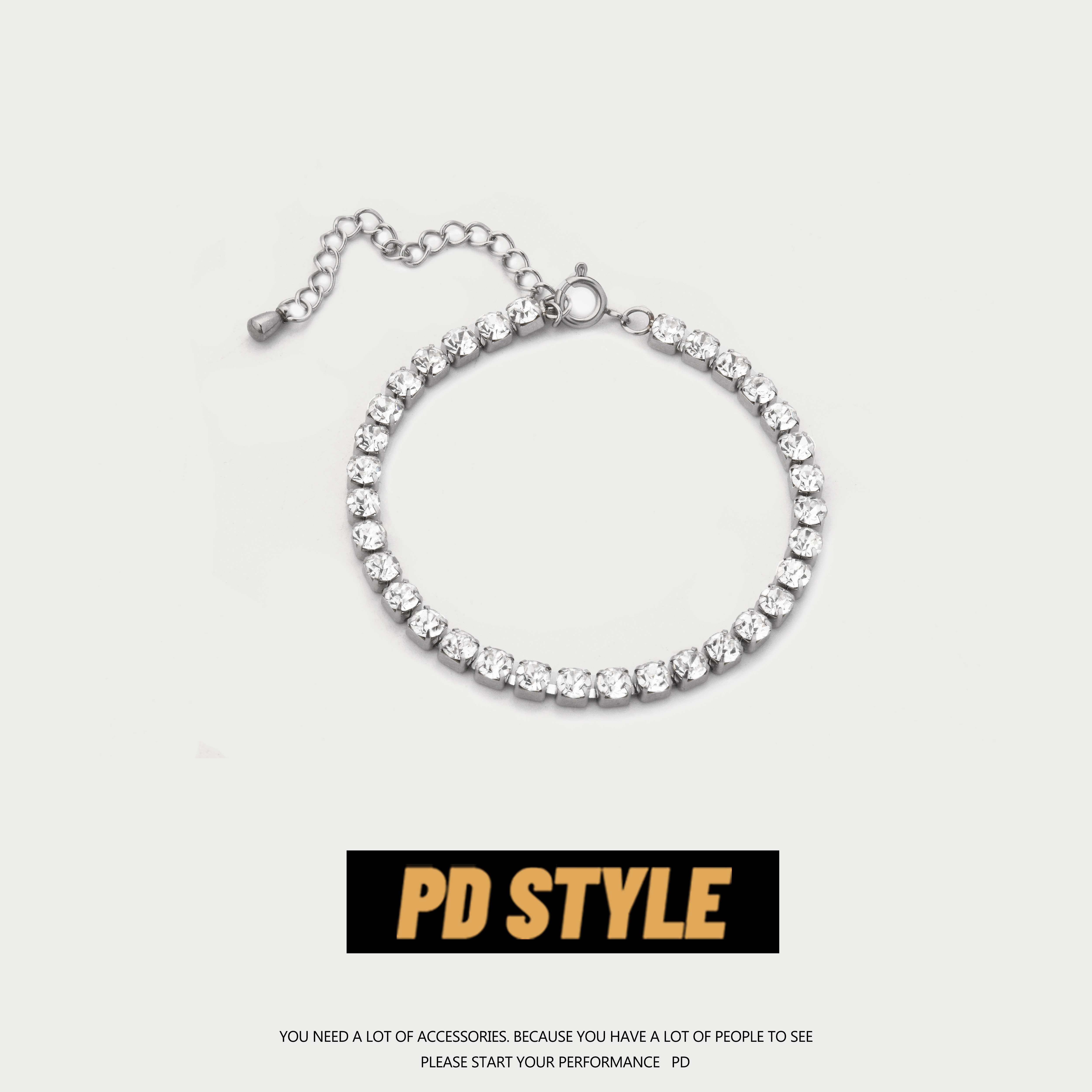 轻奢pdstyle满钻古巴男女士手链