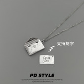 PDSTYLE 小众设计感钛钢项链男女生情侣生日礼物实用潮 一封密信