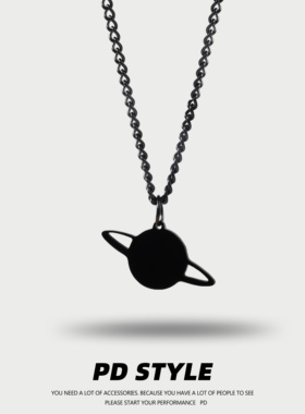 PDSTYLE 暗黑星球百搭钛钢情侣项链男女生设计感链子不掉色可刻字
