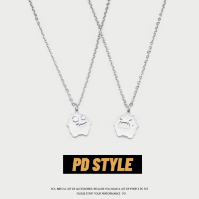 pdstyle可爱圆滚滚ins情侣项链