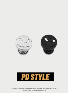 PD STYLE 小众设计感高级气质搞怪鬼脸耳钉ins风嘻哈养耳洞耳饰潮