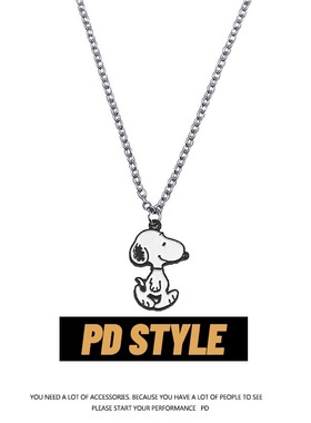 PDSTYLE自制 卡通史努比项链男女蹦迪个性吊坠嘻哈潮毛衣链饰品
