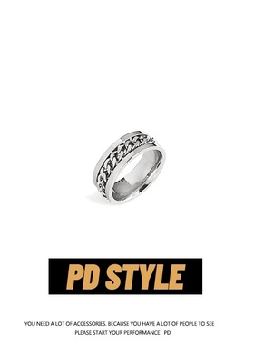 PDSTYLE自制可转动开酒瓶戒指男女ins钛钢单身嘻哈个性韩版指环潮