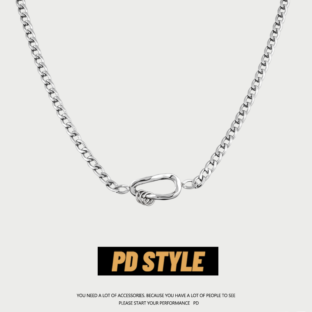 钛钢古巴链男女原创设计不撞款