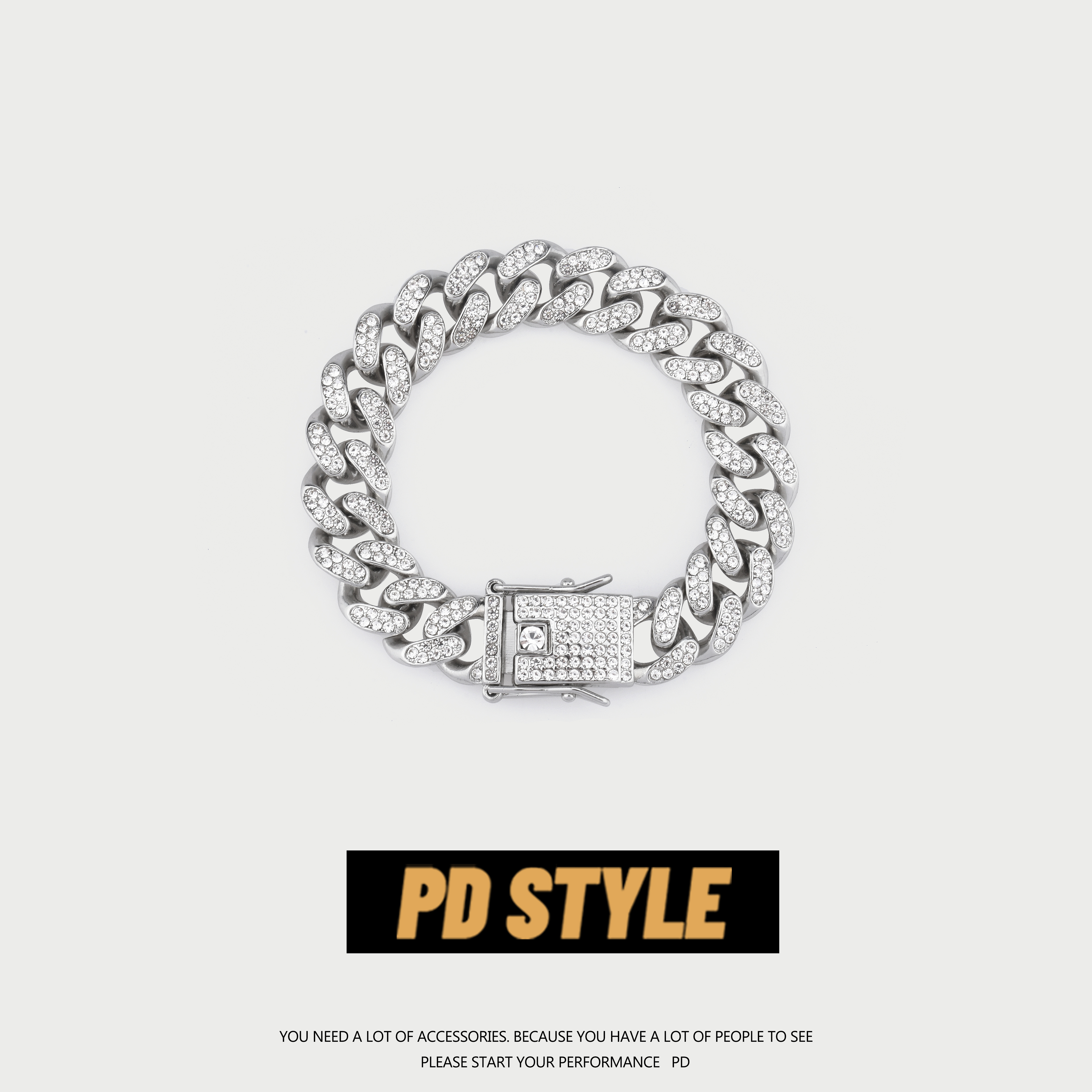 pdstyle高级感镶钻小众情侣手链