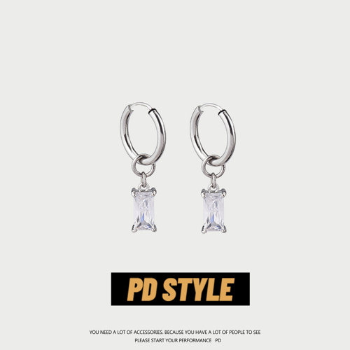 PDSTYLE小众设计感法式高级闪耀锆石耳钉2021年新款潮秋冬耳夹女