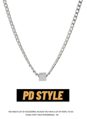PDSTYLE 王一博同款方块项链ins简约个性百搭链子蹦迪土酷毛衣链