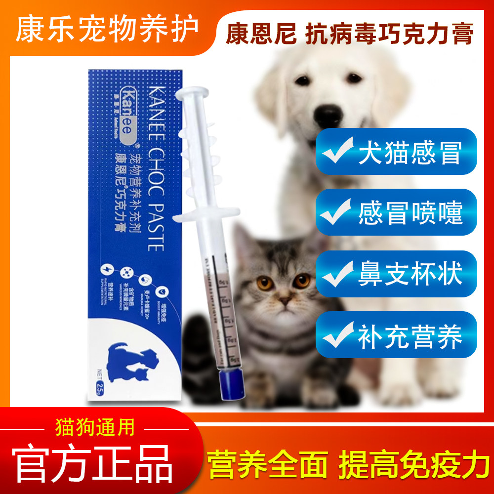 康恩尼巧克力膏猫鼻支治疗猫狗感冒咳嗽消炎猫咪抗病毒增加抵抗力