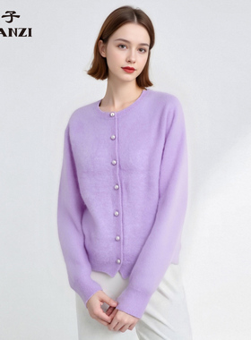 ZORANZI 庄子女装圆领羊绒衫女秋冬季纯色百搭外套针织衫WKU3581D