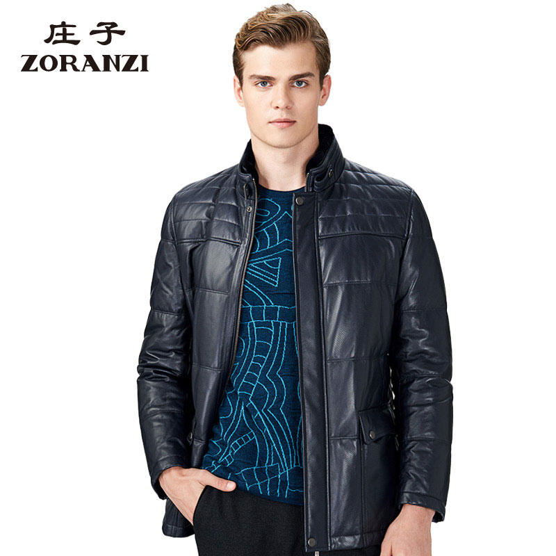 庄子商务休闲立领皮羽绒服外套