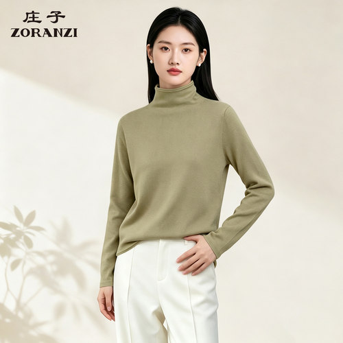 ZORANZI 庄子女装秋冬季高领长袖羊绒衫套头百搭女针织衫WKV3585D