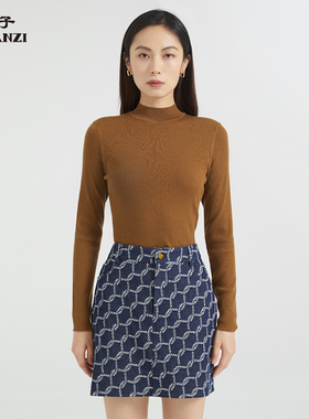 ZORANZI庄子女秋冬绵羊毛半高领套头气质针织衫WKR33507-WKR33508