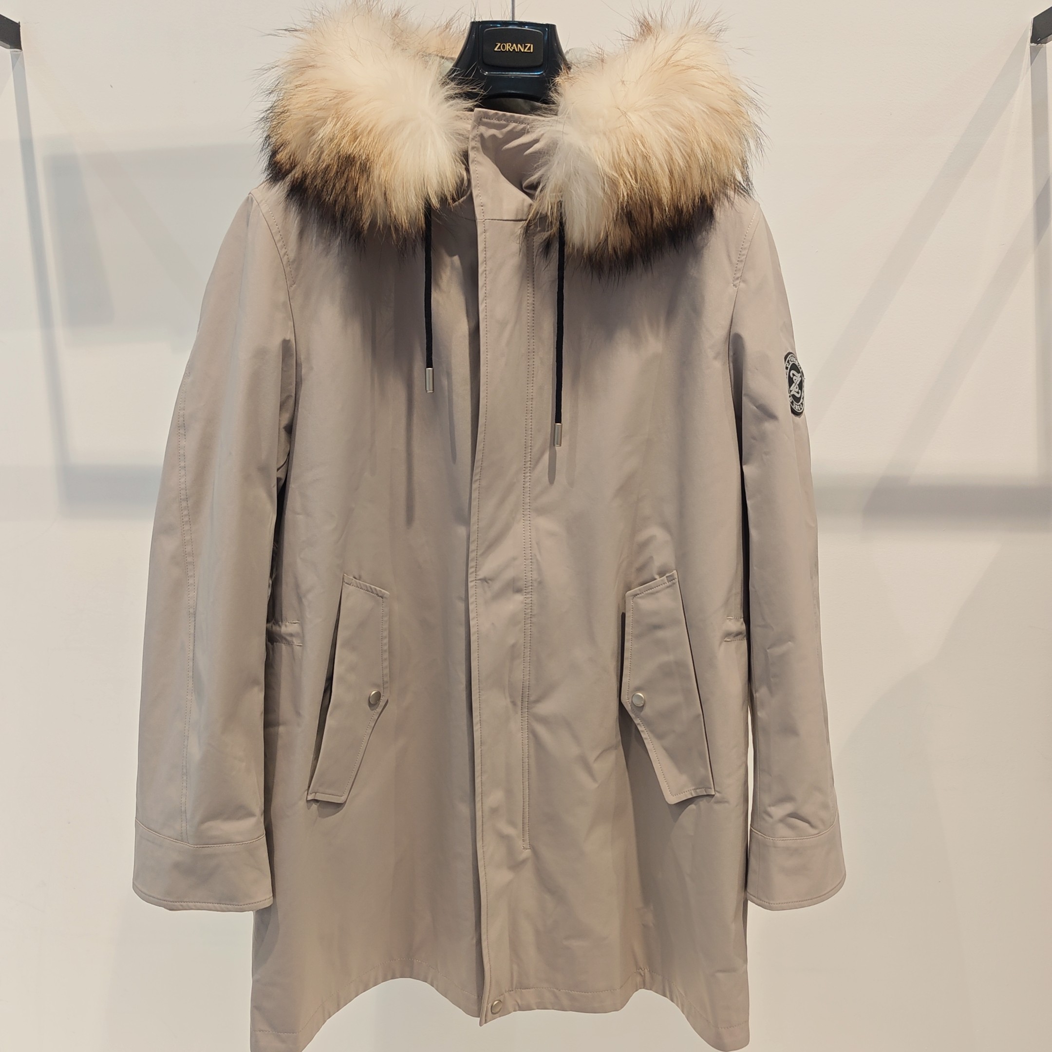 ZORANZI 庄子男士冬季羊剪绒毛皮内胆可拆毛领派克服外套ZYQ69967