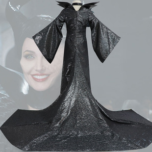 沉睡魔电影黑色长袍COS黑魔女玛琳菲森同款衣服朱莉拖地长裙子