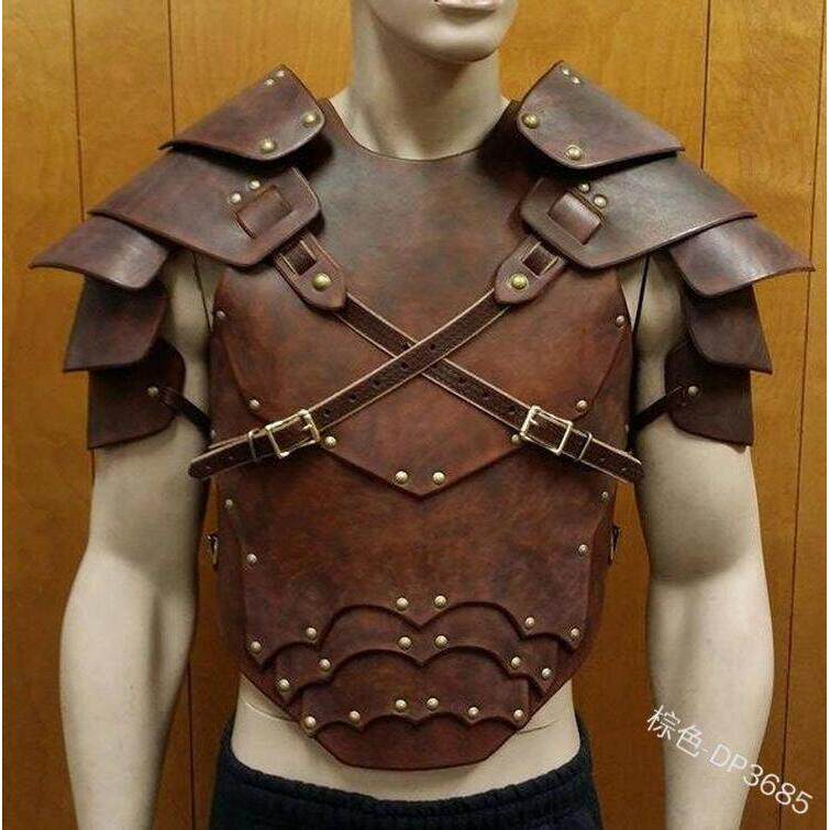 男士皮革束缚衣肩带肩甲胸甲铠甲角斗装扮武士护肩 护甲cosplay中