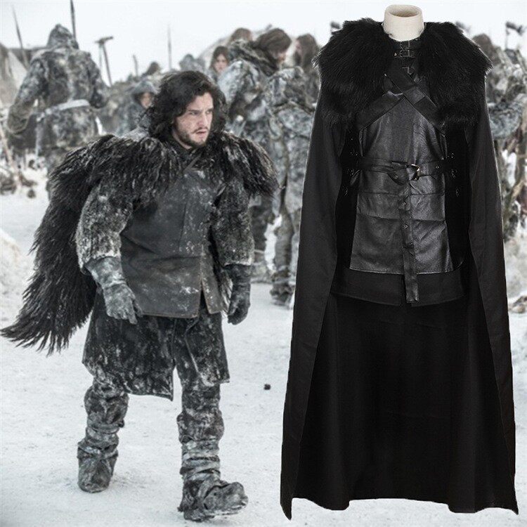 冰雪战士演出服cos权利的游戏琼恩雪诺黑色斗篷套装冰与火之歌