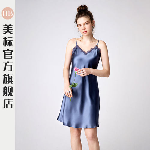 美标性感吊带裙桑蚕丝可外睡袍