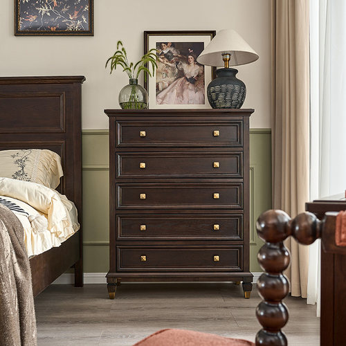 吉森木业全实木美式复古斗柜