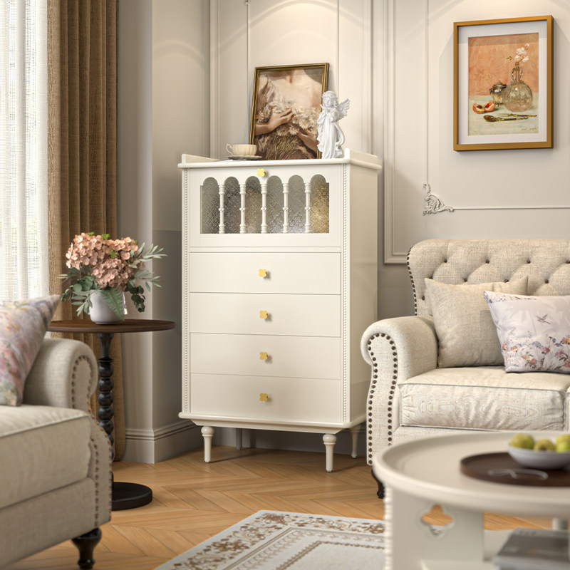 法式奶油风下翻门斗柜