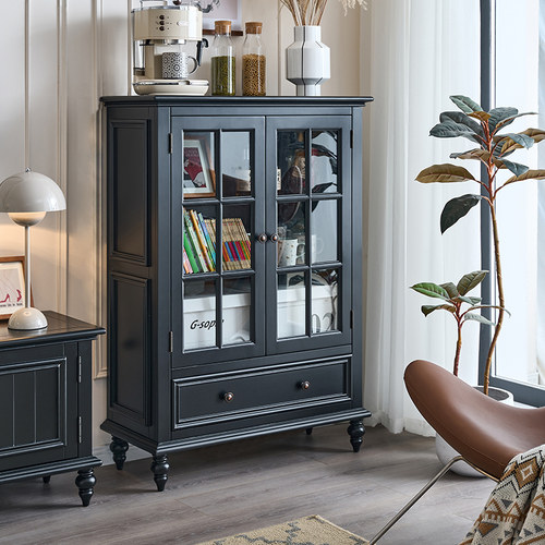 吉森木业实木双门酒柜