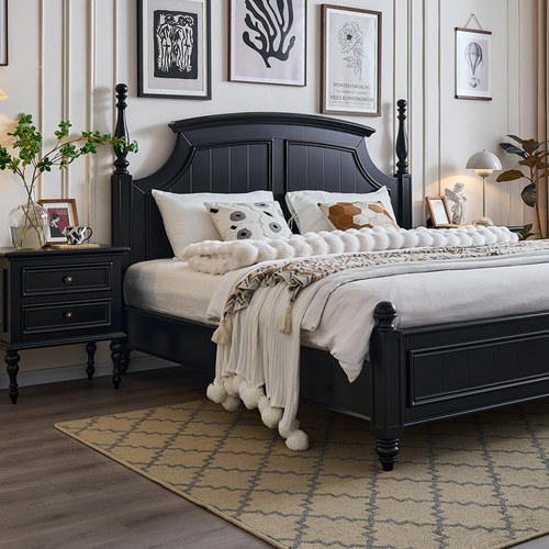 吉森木业美式复古1.8米实木床