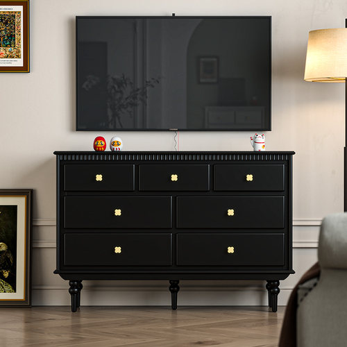 吉森木业全实木轻法式复古斗柜