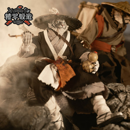 【绝版秒杀】匠盟 白虎7寸 陈一刀 异色版福瑞星球 可动人偶披风