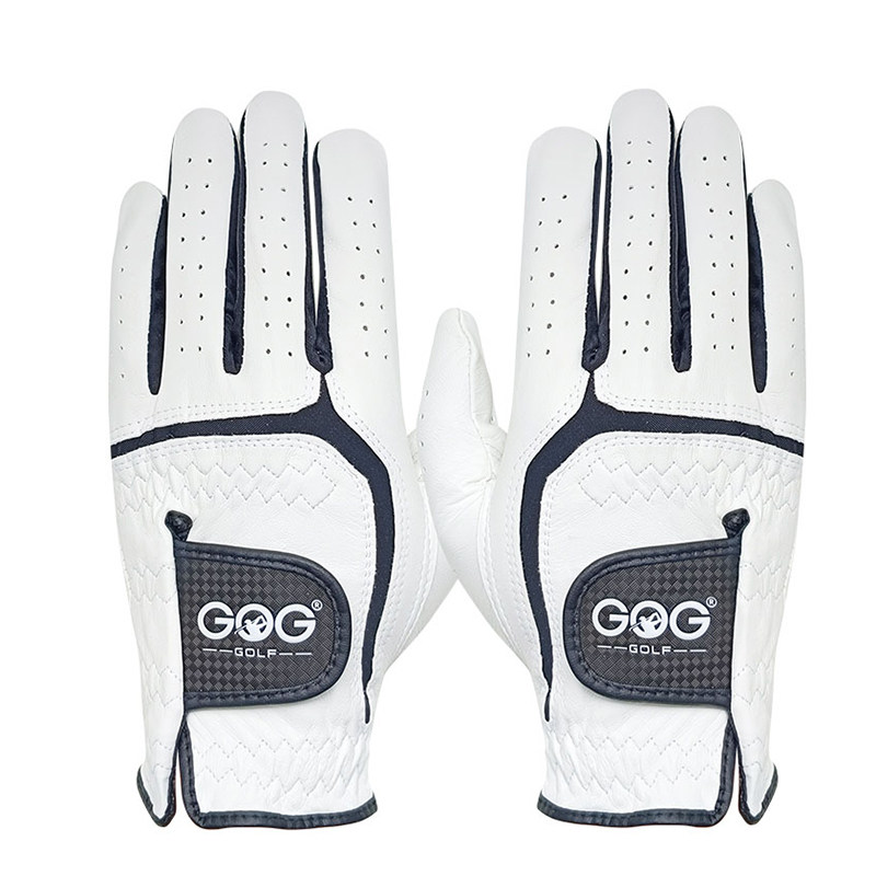 正品GOG高尔夫球手套全羊皮左右双手透气柔软耐磨白进口真皮 包邮