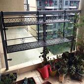 馨生活 双层栏杆花架悬挂阳台护栏铁艺多层花盆架多肉植物架 欧式