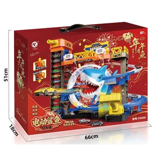 广威启迪货柜工程车变形大卡车儿童运输折叠轨道弹射汽车停车玩具