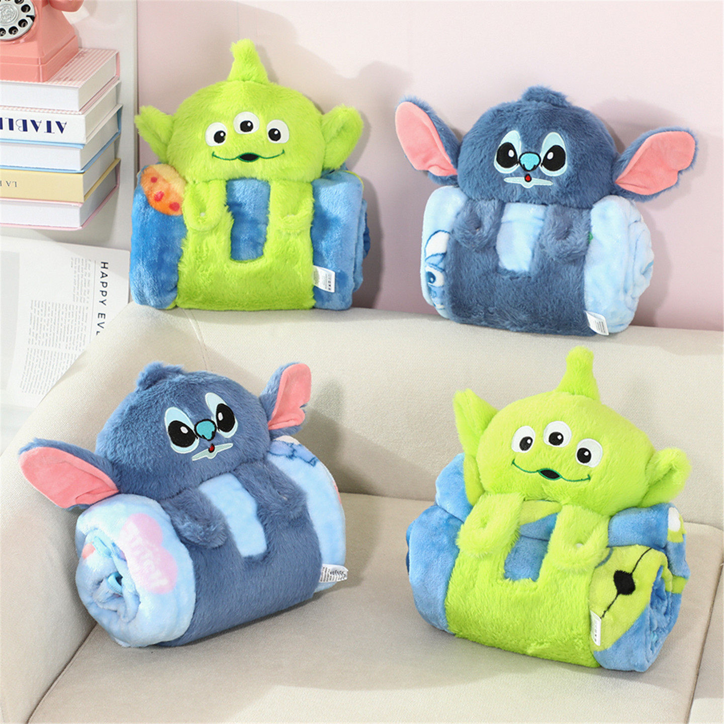 可爱卡通便携抱枕被子二合一办公室午睡毯学生宿舍沙发靠垫车载女,居家布艺,抱枕被,淘宝优惠券,粉丝福利购,淘宝优惠卷