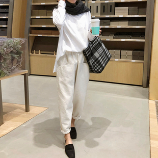 秋冬女T恤打底 2025简约设计感前短后长套头长袖 T221韩国女装 新款