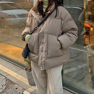 冬季 2025宽松直筒90白鸭绒女长袖 羽绒服保暖街头 新款 Y01韩国女装