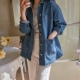 宽松后开叉翻领长袖 新款 牛仔外套上衣百搭显瘦 春季 F70韩国女装