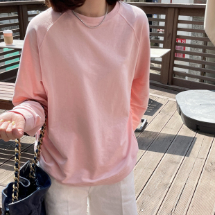 春秋冬女t恤打底显瘦 双面棉宽松柔软长袖 T252韩国女装 新款