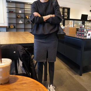 k906好品质韩国女简约加绒保暖纯色套头秋冬女卫衣绒衫 休闲