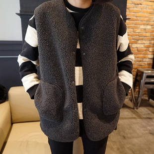 秋冬女马夹背心坎肩内搭外穿简约 羊羔绒保暖无袖 B01韩国女装 新品