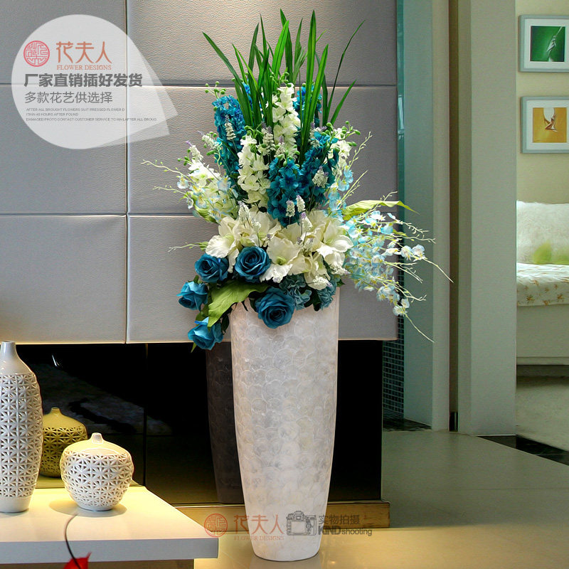 贝壳落地大花瓶套装插花艺摆件欧式现代客厅装饰品家居软装工艺品|msdalam kategori Aksesori rumah, pasu/bunga/bunga tiruan/perhiasan imitasi, bunga/pasu, pasu - dari Buy2taobao.com untuk memberikan perkhidmatan ejen Taobao profesional membeli